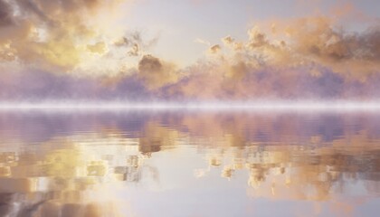 Naklejka premium Reflective Water and Clouds at Dawn
