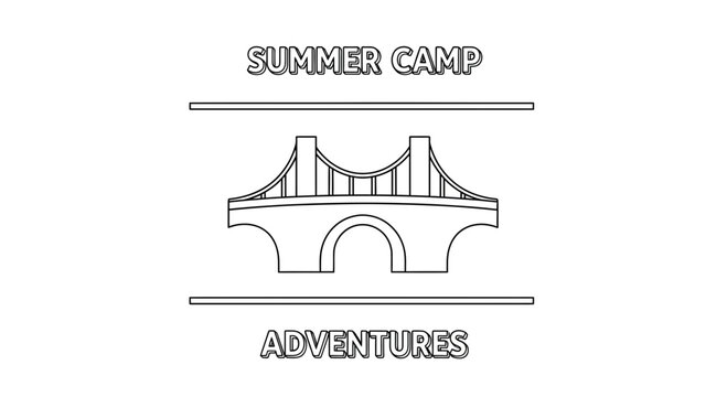 Summer Camp Adventures Logo with Bridge Icon