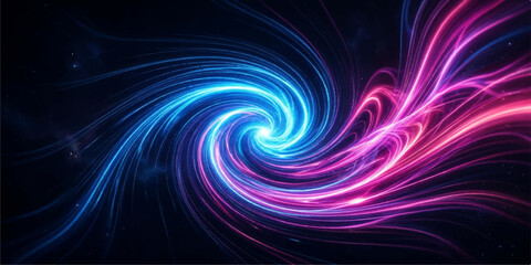 Obraz premium Abstract glowing light swirl with blue and pink neon curves abstract background particle colorful technology artistic wallpaper electric illumination futuristic movement creative luminous
