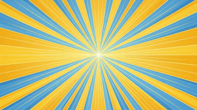 Abstract ray pattern radiating outward on colorful flat background
