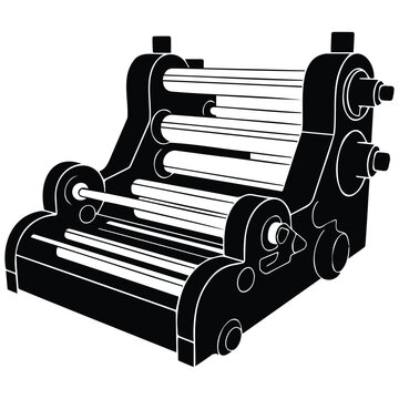 Industrial paper laminator with multiple rollers for protecting documents.