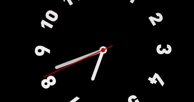 Zooming Out Close Up Shot of an Analog Clock Face with Moving Hands