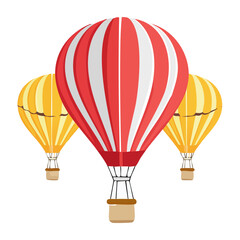 Fototapeta premium Colorful Hot Air Balloons in Flat Design