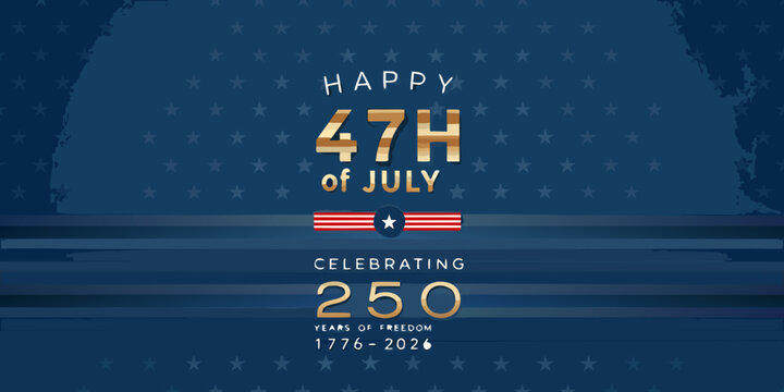 Stars and stripes pattern with text commemorating two hundred and fifty years
