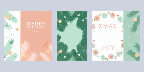 Floral ornament set with christmas greetings vector illustration © Asit