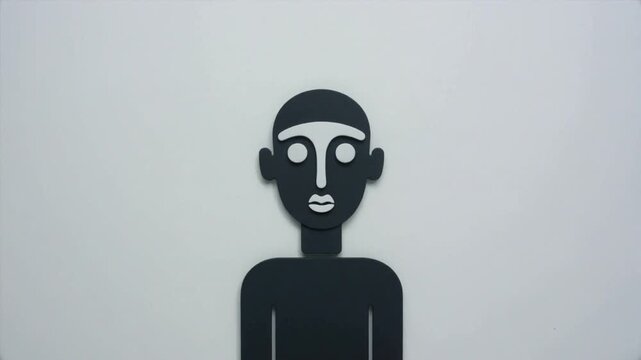 Abstract Paper Cutout Human Face Animation