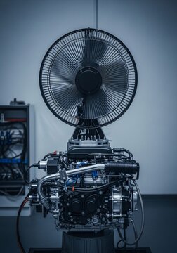 Engine with cooling fan