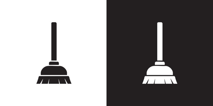 Minimalist Dark Gray Plunger Icon with Flat Circular Cup - Modern Toilet Unclogging Tool Symbol, Simple Bathroom Housekeeping Equipment Graphic, and Domestic Plumbing Maintenance Vector