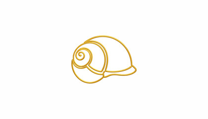 Simple yellow snail shell, minimalist illustration, nature background © Football