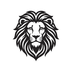 Obraz premium Black and white lion head illustration.