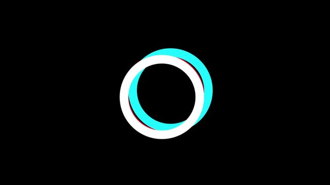 A smooth animated loading circle with a colorful teal and gradient ring spinning on a black background representing an app or system loading state
