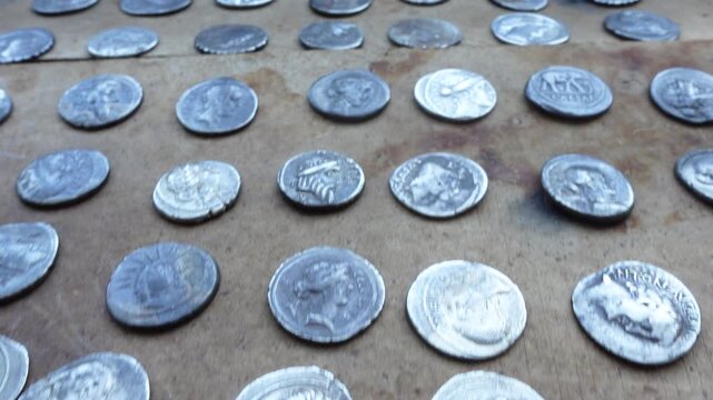 Many Silver Roman Coins of Different Emperors