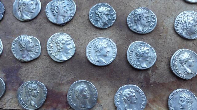Many Silver Roman Coins of Different Emperors
