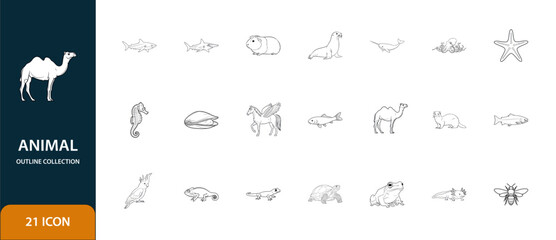 Animal Outline Icon Set © Vect