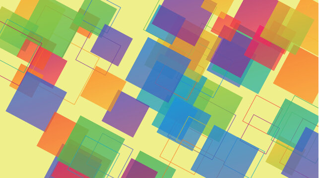 Abstract geometric background with colorful overlapping squares