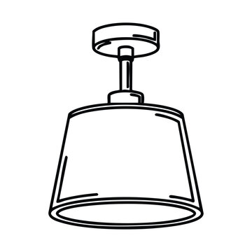 A simple line art drawing of a modern ceiling light fixture.