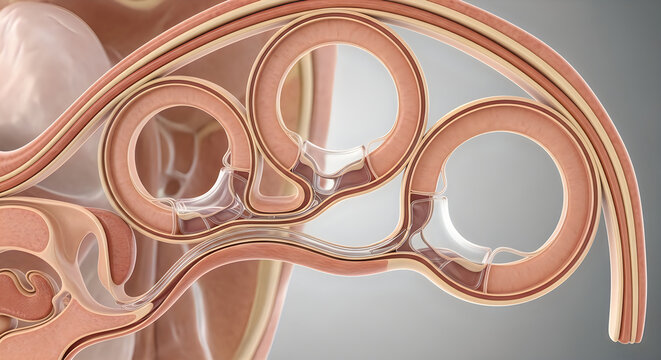 3d render of human fallopian tubes and ovaries with egg cells, medical illustration, healthcare concept