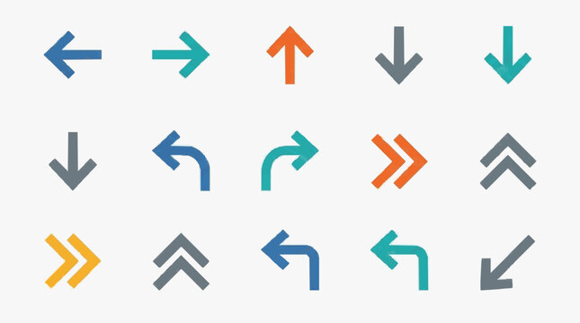 Vector Directional Arrows Set.