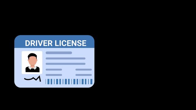 Driver license card with man on the photo and ID number