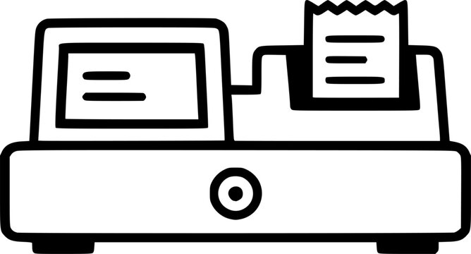 Receipt Printer POS Billing Machine Line Icon