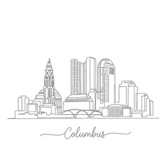 Fototapeta premium Columbus Ohio Skyline Silhouette - Artistic Line Drawing