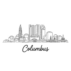 Fototapeta premium Columbus Ohio Skyline Silhouette Illustration on White