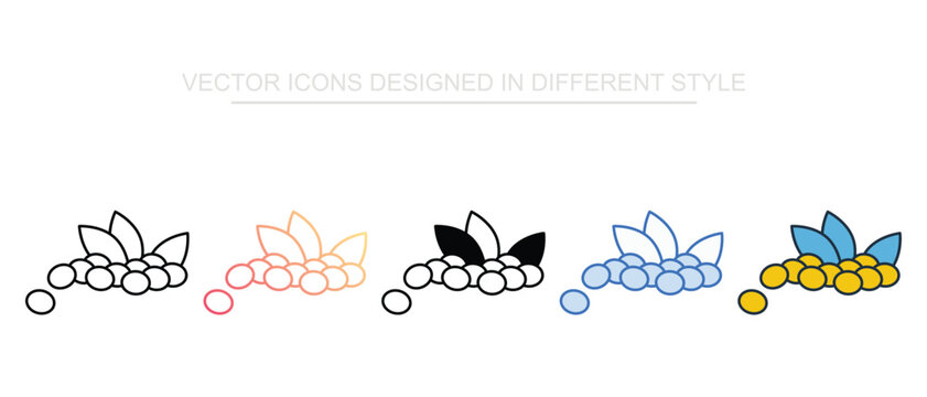 Soy Lecithin Icon Set Isolated on White Background Illustration