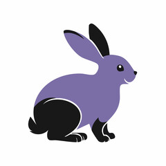 Obraz premium Stylized Purple and Black Rabbit Illustration
