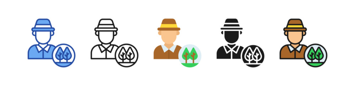 Forest Ranger Icon Multi Style Illustration