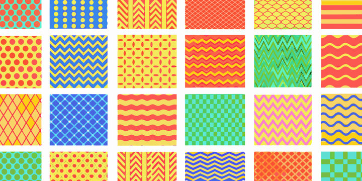 Assorted Geometric Patterns Colorful Vector Illustration Collection
