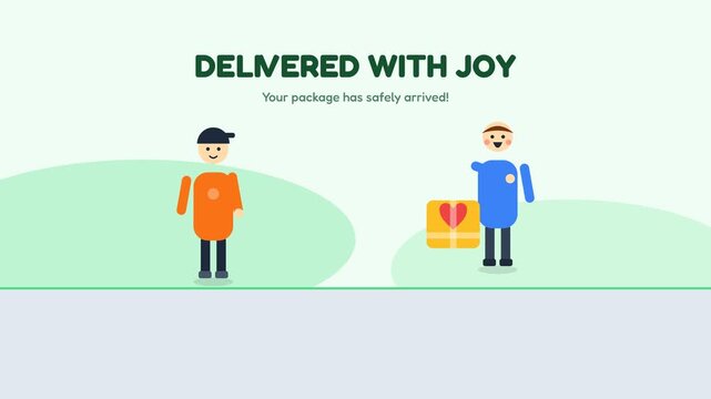 Two men standing with delivery boxes.