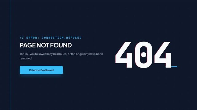 Error Page Not Found 404 Screen.
