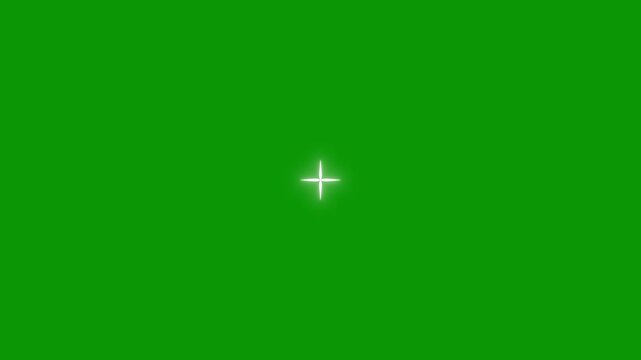 Glossy White Doodle Stars Twinkling 4K: Retro Vector Cartoon Sparkle Overlay, Seamless Loop Festive Glitter Shine Bursts, Magical Night Sky Starry Animation on Dark green Screen