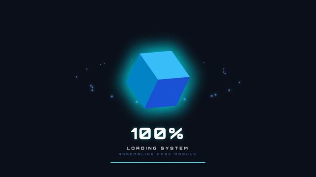 Loading system animation with percentages.