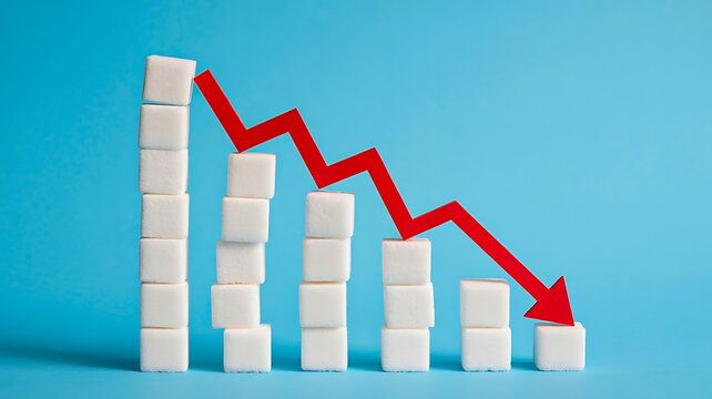Business decline concept with falling red arrow and decreasing financial performance chart