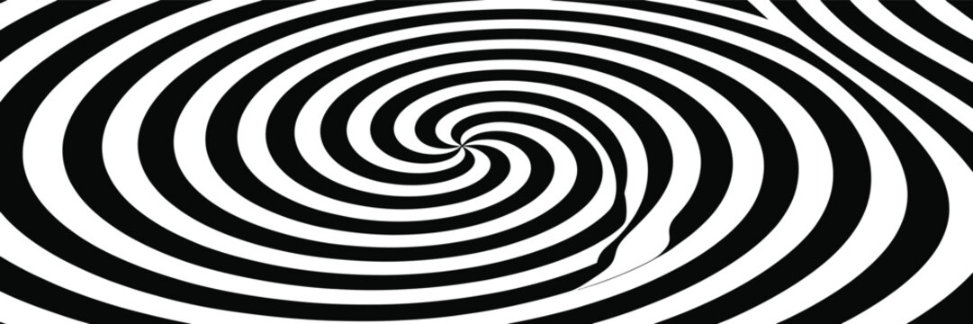 Black and White Optical Illusion Spiral