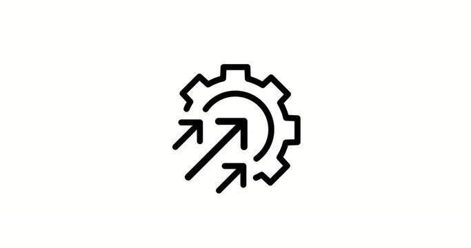efficiency and production growth line icon. Motion graphics of business concept