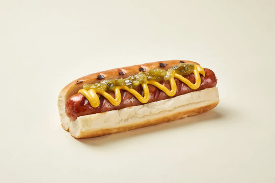 Hot Dog with Ketchup and Mustard on Bun