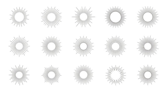 Sunburst, Starburst, Rays, Geometric Shapes - Vector Design Elements Collection