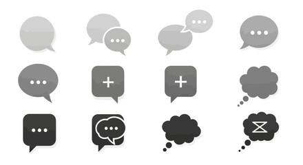 Fototapeta premium Icon Set: Speech Bubbles, Chat Icons, Message Symbols, Communication Graphics