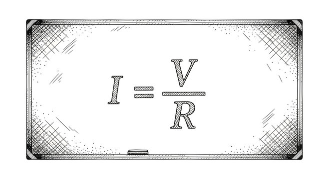 Ohm's Law Formula I=V/R Written on a Chalkboard - Science and Education Concept