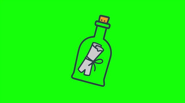 message in the bottle secret text animation HD 4K