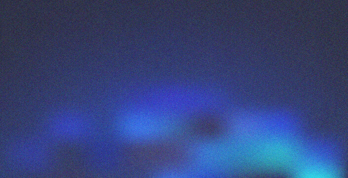 Atmospheric dark blue and ethereal teal abstract blur with glowing highlights and a distinctive grainy overlay