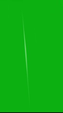 Fast Anime Speed Lines Isolated on Green Screen Background, Dynamic Comic Book Action Motion Effect verticle size