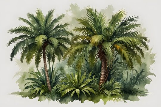 Areca palm as part of a jungle or rainforest scene