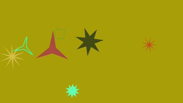 Animated abstract starbursts and dots in a yellow pattern with black separation