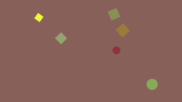 Animated geometric shapes floating gently in a warm abstract background with subtle depth perception