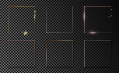 Fototapeta premium Set of six square frames