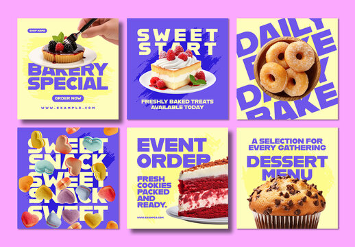 Bakery Social Media Post Bundle Template