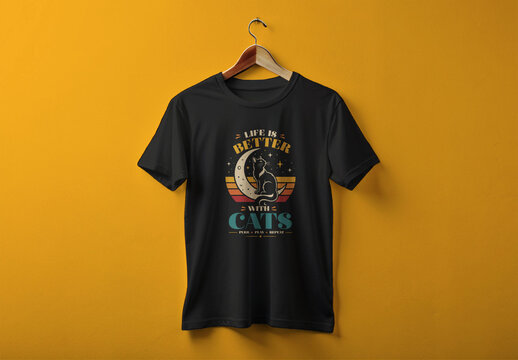 Cat Lover T Shirt Design Layout